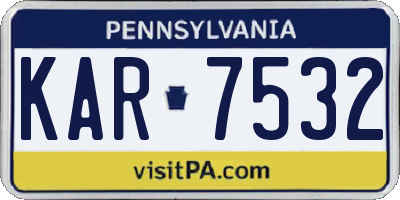 PA license plate KAR7532