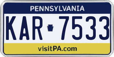 PA license plate KAR7533