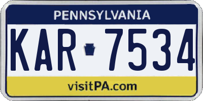 PA license plate KAR7534