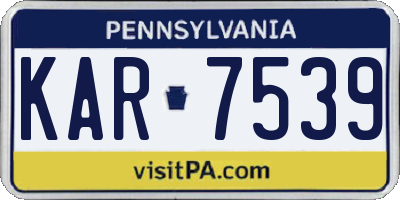 PA license plate KAR7539