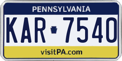 PA license plate KAR7540