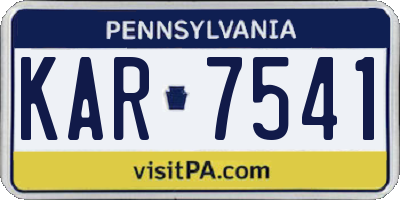 PA license plate KAR7541