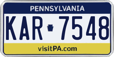 PA license plate KAR7548