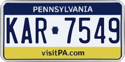 PA license plate KAR7549