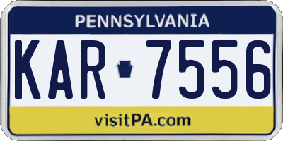 PA license plate KAR7556