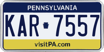 PA license plate KAR7557