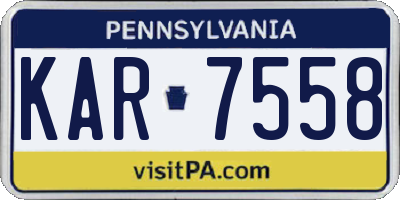 PA license plate KAR7558