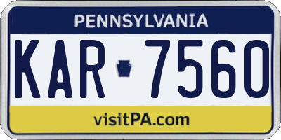 PA license plate KAR7560