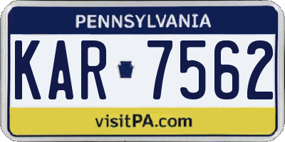 PA license plate KAR7562