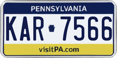 PA license plate KAR7566