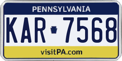 PA license plate KAR7568