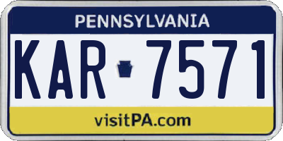 PA license plate KAR7571