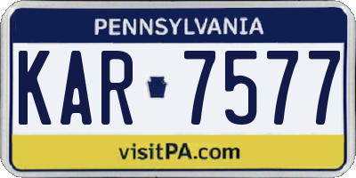 PA license plate KAR7577