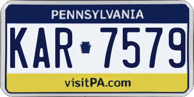 PA license plate KAR7579