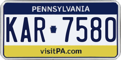 PA license plate KAR7580