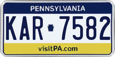 PA license plate KAR7582