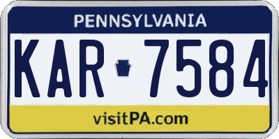 PA license plate KAR7584