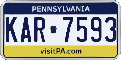 PA license plate KAR7593