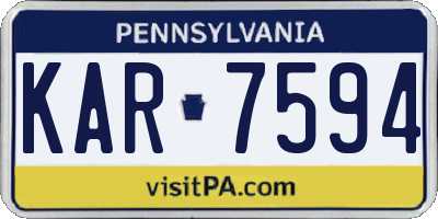 PA license plate KAR7594