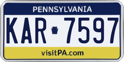 PA license plate KAR7597