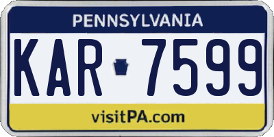 PA license plate KAR7599