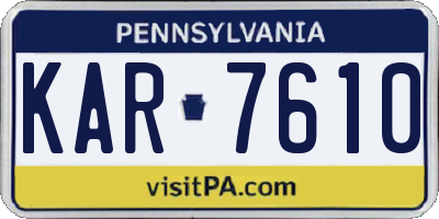 PA license plate KAR7610