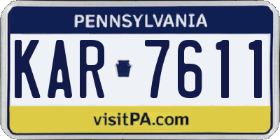 PA license plate KAR7611