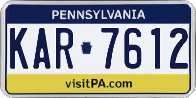 PA license plate KAR7612