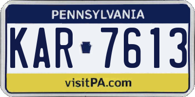 PA license plate KAR7613