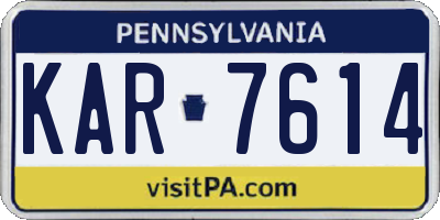 PA license plate KAR7614