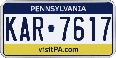 PA license plate KAR7617