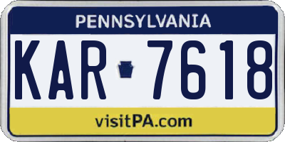 PA license plate KAR7618