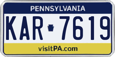 PA license plate KAR7619