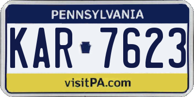 PA license plate KAR7623