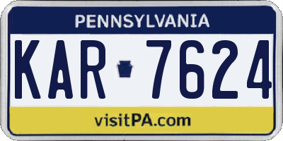 PA license plate KAR7624