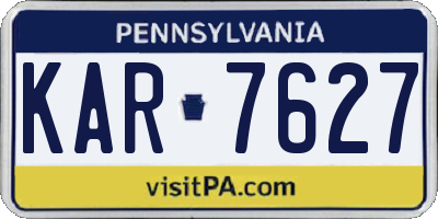 PA license plate KAR7627