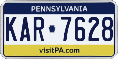 PA license plate KAR7628
