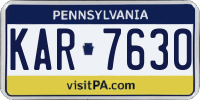 PA license plate KAR7630