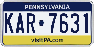 PA license plate KAR7631