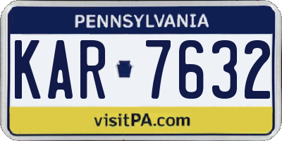 PA license plate KAR7632