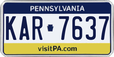 PA license plate KAR7637