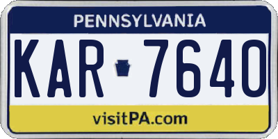 PA license plate KAR7640