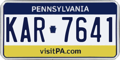 PA license plate KAR7641