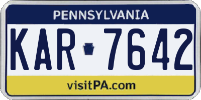PA license plate KAR7642