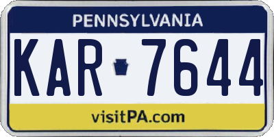 PA license plate KAR7644