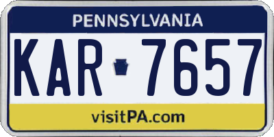 PA license plate KAR7657