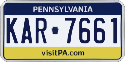 PA license plate KAR7661
