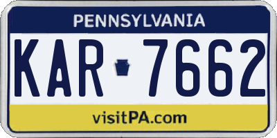 PA license plate KAR7662