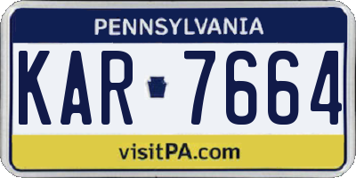 PA license plate KAR7664