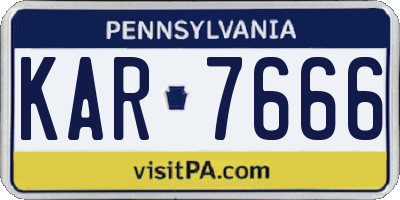 PA license plate KAR7666
